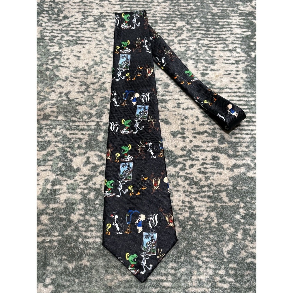 Vintage 1997 Looney Tunes Stamp Collection Warner Bros Neck Tie
